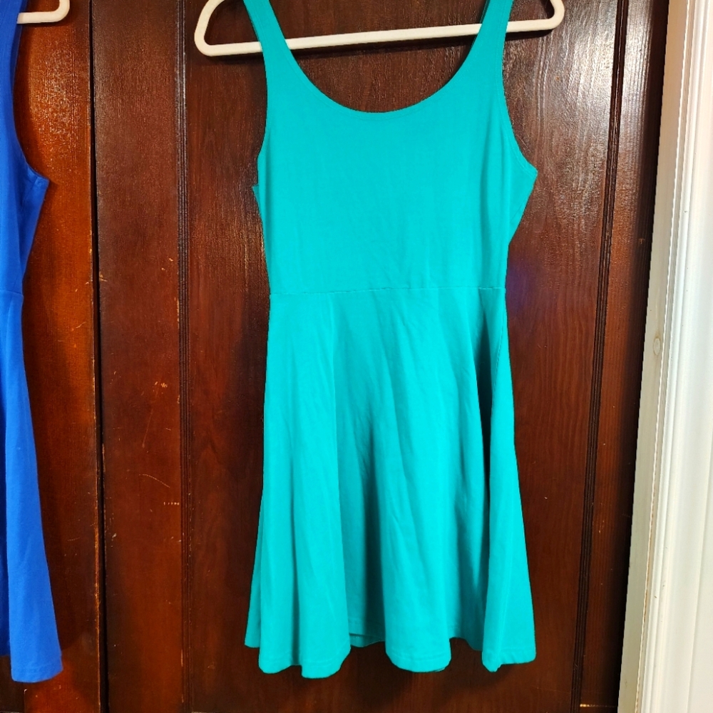 Y2K Express skater flare dress green size medium